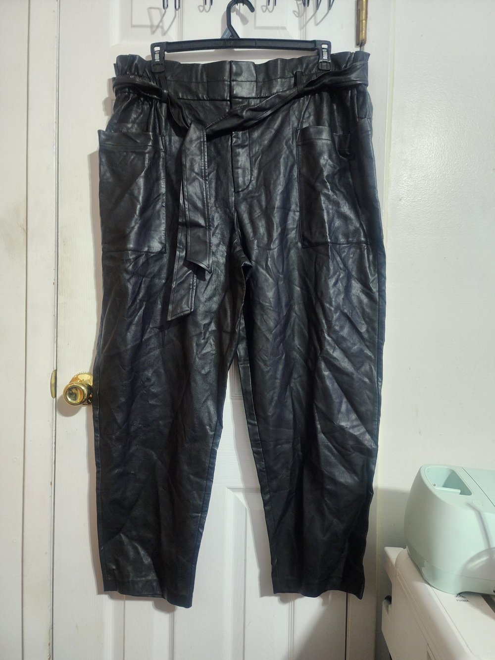 Eloquii Black Faux Leather Paperbag Waist From ELLOQUI